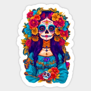 Sugar Skull Halloween Sticker